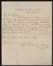 Letter from Union Major Mears regarding Thomas Midgett