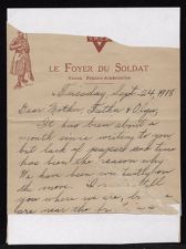 WWI letter from France 