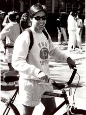 Student on bicycle