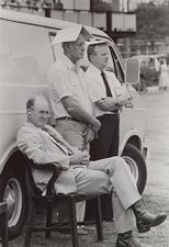 University Electricians watching commencement