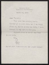 Letter from Robert Penn Warren to Randall Jarrell.