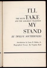 Title page of I'll Take My Stand