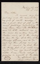 Letter from George Attmore Sparrow to Thomas Sparrow