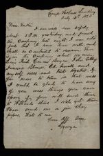 Letter from George Attmore Sparrow to Thomas Sparrow