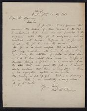 Letter from William Blount Rodman to Thomas Sparrow