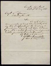 Letter from C. J. Hammarskold to Captain Thomas Sparrow 