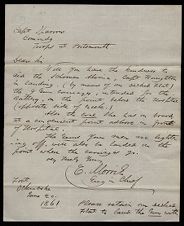 Letter from E. Morris to Captain Thomas Sparrow