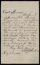 Letter from G. W. Johnston to Captain Thomas Sparrow 