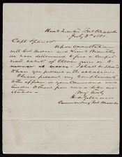 Letter from H. A. Gilliam to Captain Thomas Sparrow