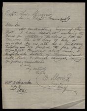 Letter from E. Morris to Captain Thomas Sparrow