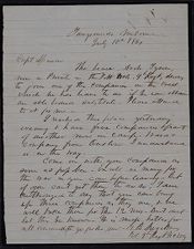 Letter from a Colonel in the 9th Regiment N.C. Volunteers to Captain Thomas Sparrow 