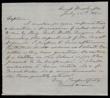 Letter from Camp Washington to Captain Thomas Sparrow