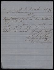 Letter from William H. Oliver to commanding officer at Fort Ocracoke