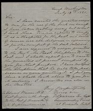 Letter from Captain Thomas Sparrow to Dr. Edward Warren