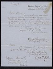 Letter from J. G. Martin in the Adjutant General's Office to Captain Thomas Sparrow