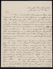 Letter from Captain Thomas Sparrow to Dr. Edward Warren