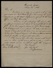 Letter from Captain Thomas Sparrow to Governor Henry T. Clark