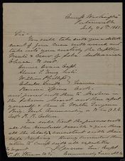 Letter from Captain Thomas Sparrow to Sergeant William M. Stevenson