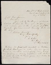 Letter from Colonel C. C. Tew  to Captain Thomas Sparrow