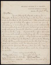 Letter from Adjutant General J. G. Martin to Captain Thomas Sparrow, copy for General Gwynn