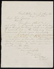 Letter from Colonel C. C. Tew to Captain Thomas Sparrow 