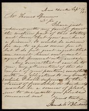 Letter from James M. Blackwell to Thomas Sparrow 