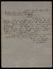 Letter from C. B. Dibble to Captain Thomas Sparrow