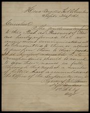 Circular letter from Colonel Loomis via H. J. Hankins