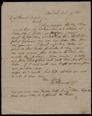 Letter from Thomas A. Demill to Captain Thomas Sparrow