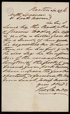 Letter from Thomas Simmons to Captain Thomas Sparrow 