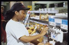 Student getting ice cream