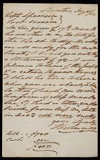 Letter from Thomas Simmons to Captain Thomas Sparrow 