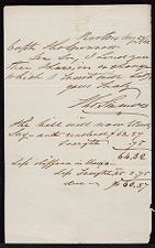 Letter from Thomas Simmons to Captain Thomas Sparrow 