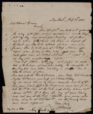 Letter from Thomas A. Demill to Captain Thomas Sparrow