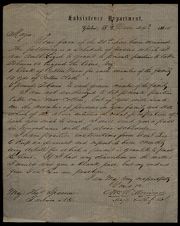 Letter from William W. Morrison to Major Thomas Sparrow 