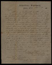 Letter from William W. Morrison to Major Thomas Sparrow 