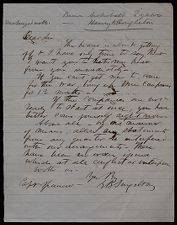 Letter from G. B. Singletary to Captain Thomas Sparrow