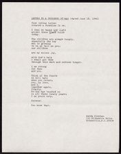 Poem entitled Letter to a prisoner of war (dated June 18, 1946)