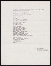 Poem entitled Letter to a prisoner of war (dated December 17, 1946)