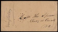 Envelope addressed to Captain Thomas Sparrow 