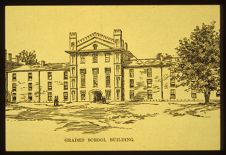 Graded School Building. Engraving. 