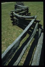 Rail fencing. Color photo. 