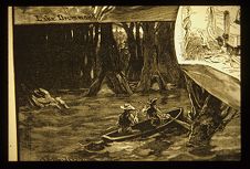 Two men boating in Lake Drummond