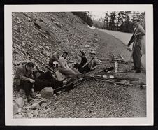 USS Saratoga ski party at Mt. Ranier (1945) 