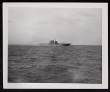 First hit (Kamikaze) on USS Saratoga during Battle of Iwo Jima (Feb 1945). 