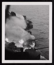 First hit (Kamikaze) on USS Saratoga during Battle of Iwo Jima (Feb 1945). 