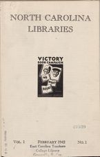 North Carolina Libraries, Vol. 1,  no. 1