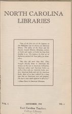 North Carolina Libraries, Vol. 1,  no. 5