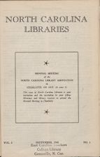 North Carolina Libraries, Vol. 2,  no. 4