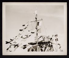 Navy crew working around ship